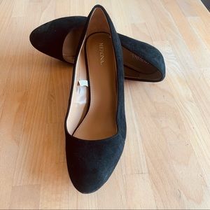 Merona Black Suede Wedge Heels